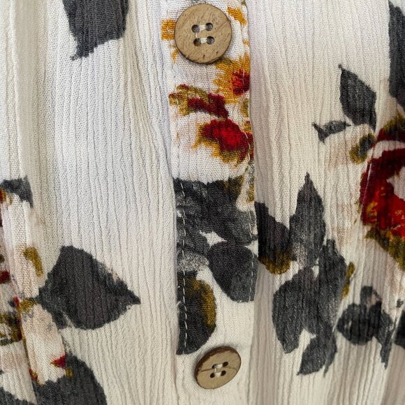 Rue21 Women's White with Floral Pattern Mini Sun Dress, Size L - Picture 6 of 7